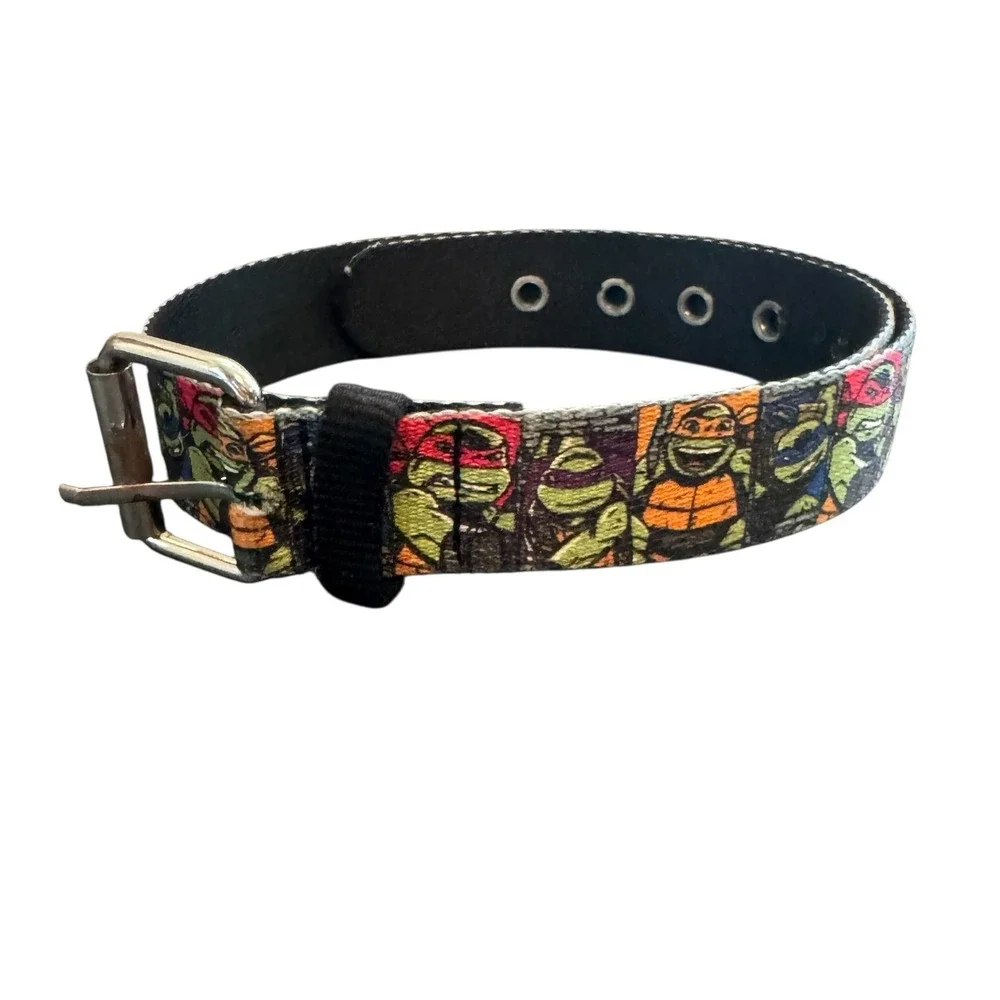 Teenage Mutant Ninja Turtles Webbed Grommet Belt TMNT Skater Y2K Black 32in